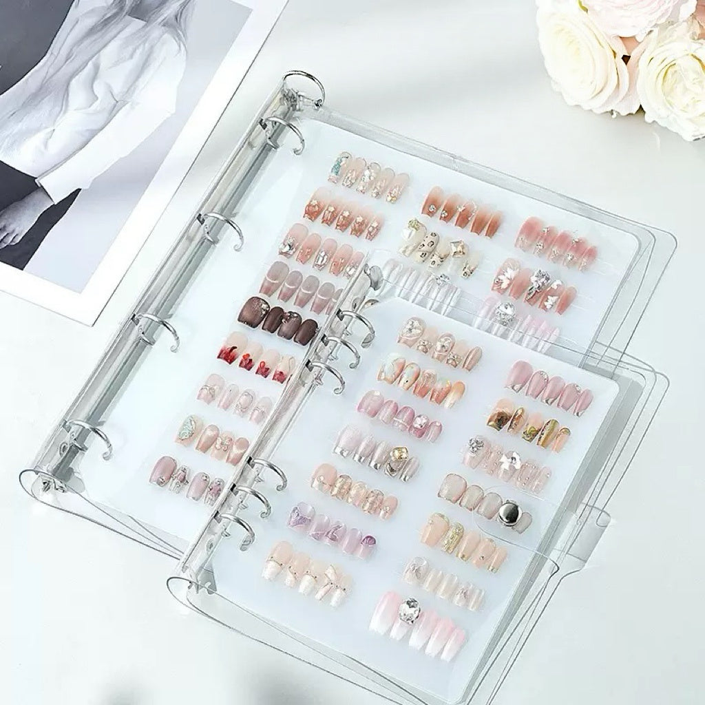 Nail Organizer Book, Free Inserts & Sticky Tabs & Drawstring Storage Bag included